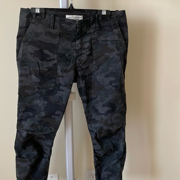 Nili Lotan Charcoal Camo Ankle Cropped French Military Pants Womens, size US 0 - Picture 5 of 14